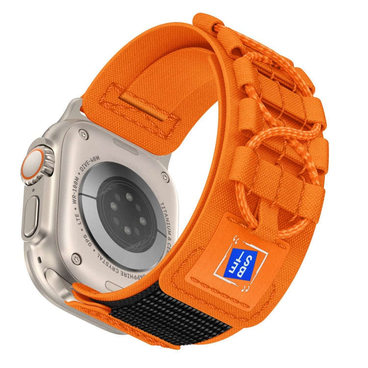 For Apple Watch 42mm Nylon Braided Rope Orbital Watch Band(Orange)
