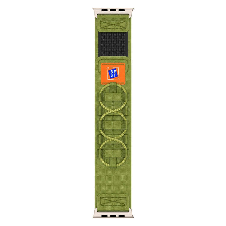For Apple Watch 42mm Nylon Braided Rope Orbital Watch Band(Green)