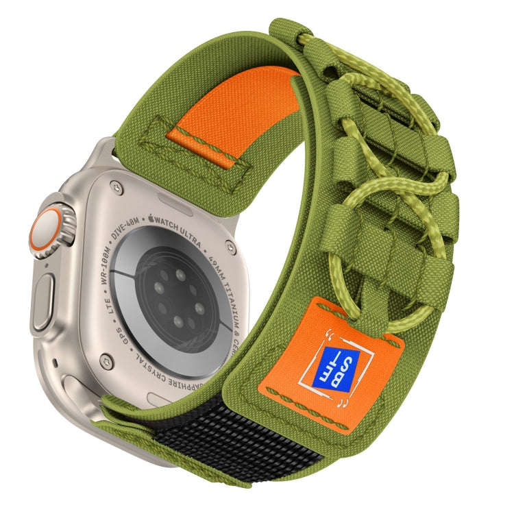 For Apple Watch 42mm Nylon Braided Rope Orbital Watch Band(Green)