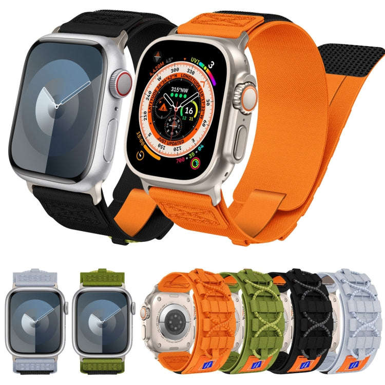 For Apple Watch Series 10 46mm / 9 45mm Nylon Braided Rope Orbital Watch Band(Orange)