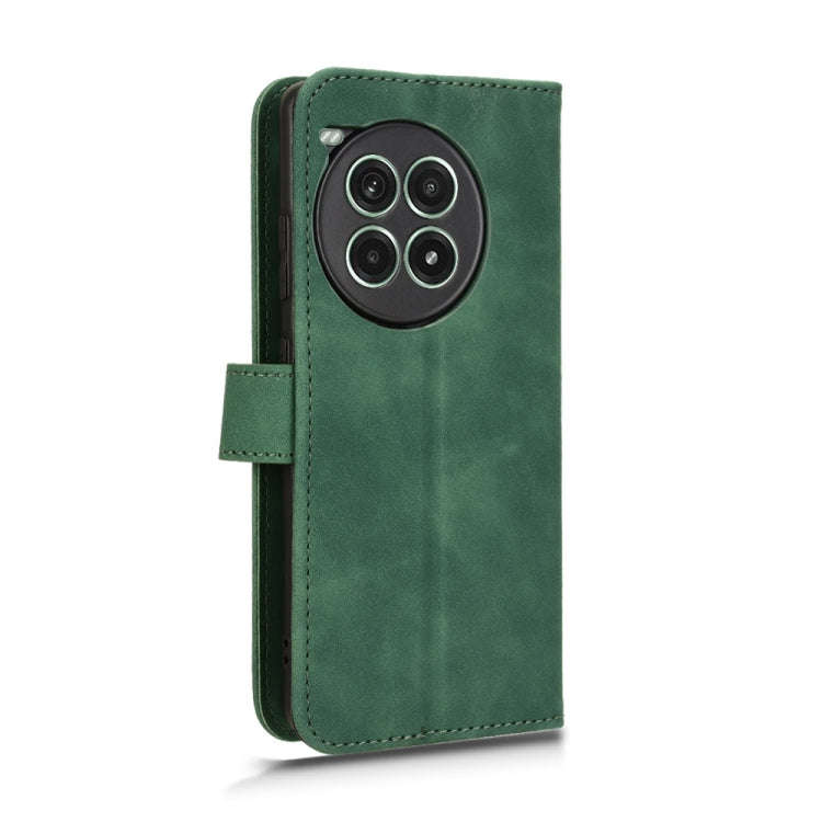 For OnePlus Ace 3 Pro Skin Feel Magnetic Flip Leather Phone Case(Green)