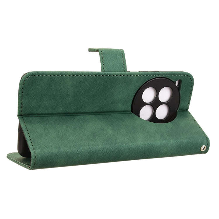 For OnePlus Ace 3 Pro Skin Feel Magnetic Flip Leather Phone Case(Green)