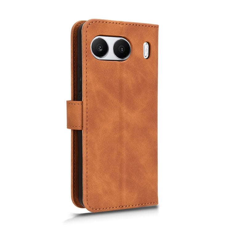 For OnePlus Nord 4 5G Skin Feel Magnetic Flip Leather Phone Case(Brown)