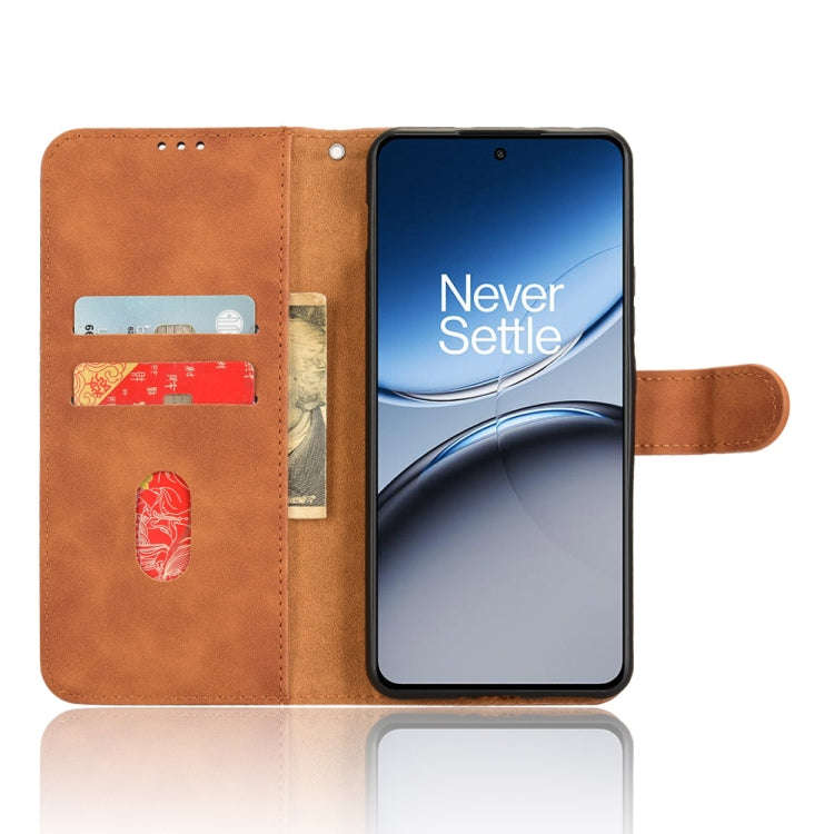 For OnePlus Nord 4 5G Skin Feel Magnetic Flip Leather Phone Case(Brown)