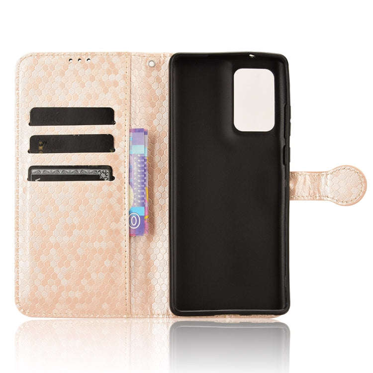 For Motorola Edge 50 Fusion Honeycomb Dot Texture Leather Phone Case(Gold)