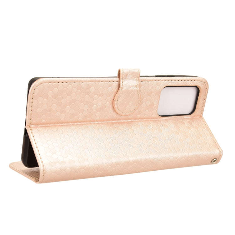 For Motorola Edge 50 Fusion Honeycomb Dot Texture Leather Phone Case(Gold)