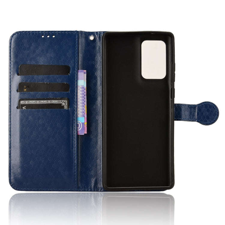 For Motorola Edge 50 Fusion Honeycomb Dot Texture Leather Phone Case(Blue)