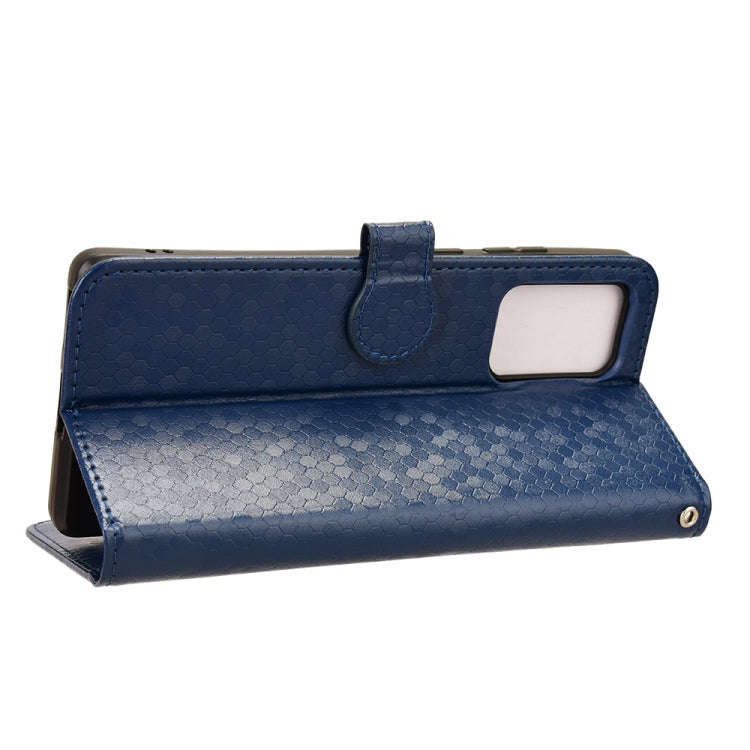 For Motorola Edge 50 Fusion Honeycomb Dot Texture Leather Phone Case(Blue)