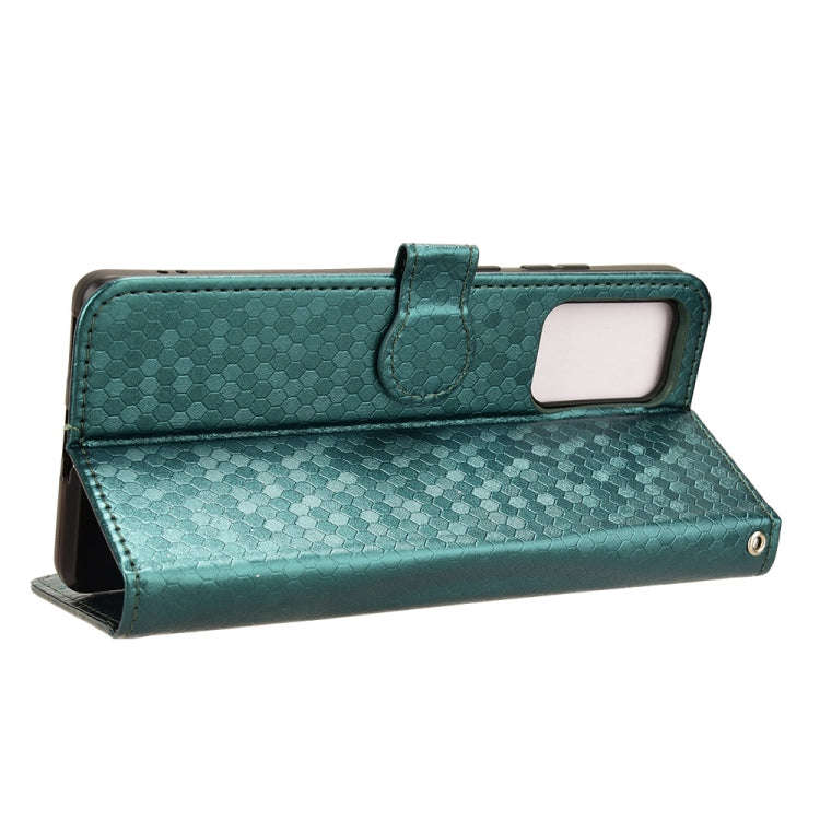 For Motorola Edge 50 Fusion Honeycomb Dot Texture Leather Phone Case(Green)