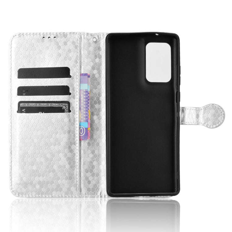 For Motorola Edge 50 Fusion Honeycomb Dot Texture Leather Phone Case(Silver)