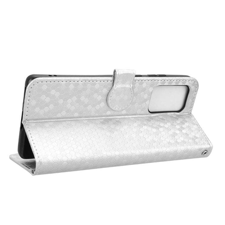 For Motorola Edge 50 Fusion Honeycomb Dot Texture Leather Phone Case(Silver)