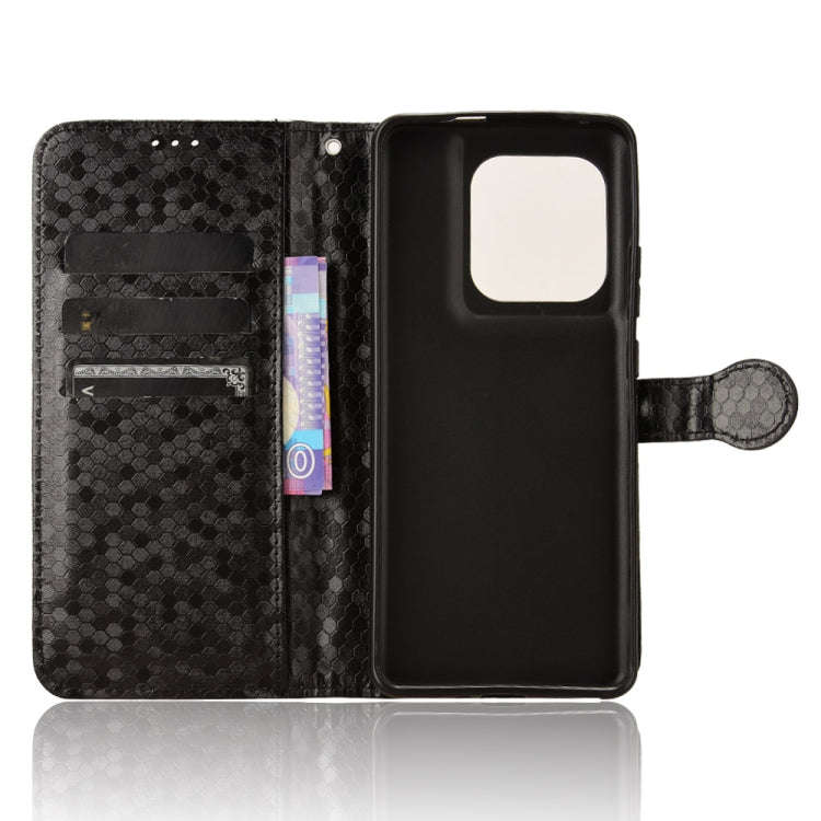 For Motorola Edge 50 Ultra Honeycomb Dot Texture Leather Phone Case(Black)