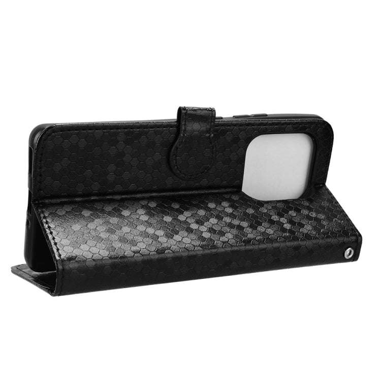 For Motorola Edge 50 Ultra Honeycomb Dot Texture Leather Phone Case(Black)