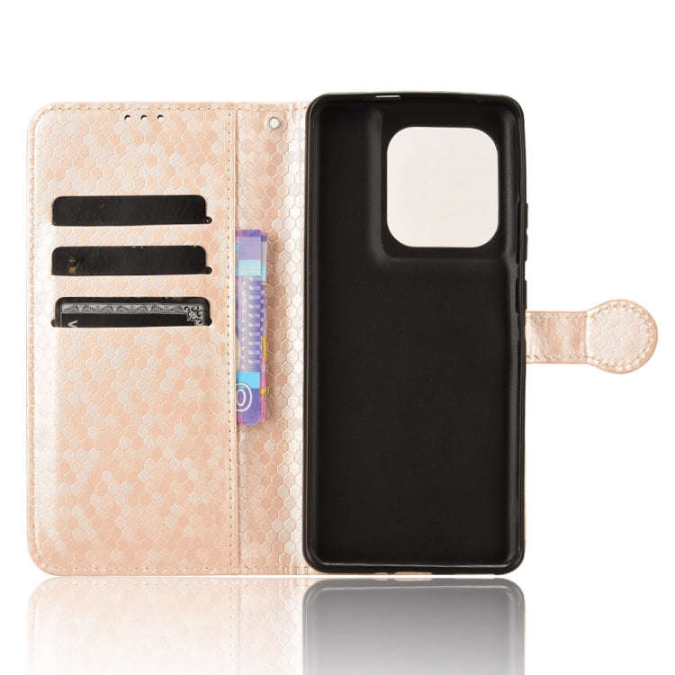 For Motorola Edge 50 Ultra Honeycomb Dot Texture Leather Phone Case(Gold)