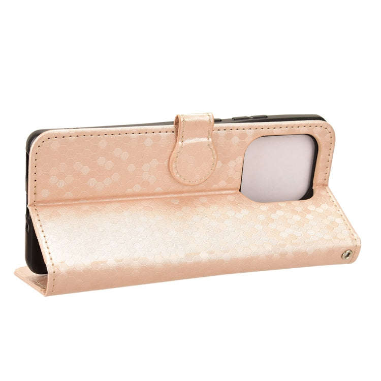 For Motorola Edge 50 Ultra Honeycomb Dot Texture Leather Phone Case(Gold)