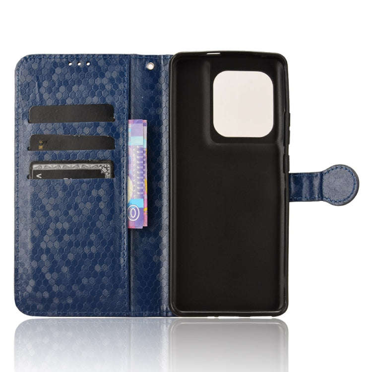 For Motorola Edge 50 Ultra Honeycomb Dot Texture Leather Phone Case(Blue)
