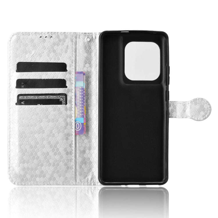 For Motorola Edge 50 Ultra Honeycomb Dot Texture Leather Phone Case(Silver)