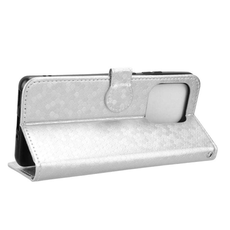 For Motorola Edge 50 Ultra Honeycomb Dot Texture Leather Phone Case(Silver)