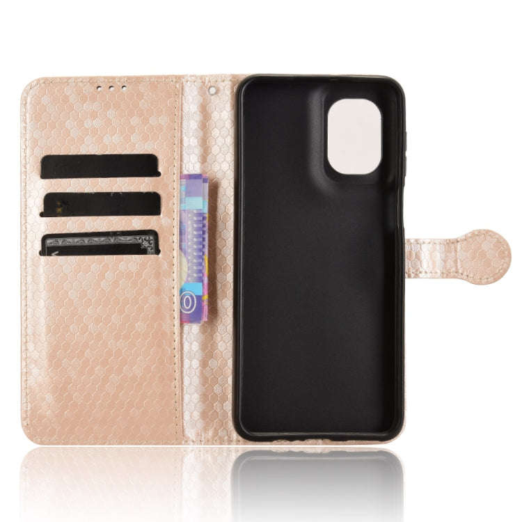 For Motorola Moto G55 5G Honeycomb Dot Texture Leather Phone Case(Gold)