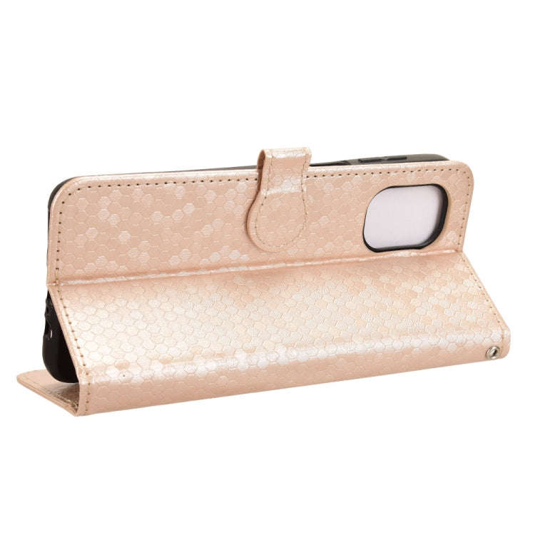 For Motorola Moto G55 5G Honeycomb Dot Texture Leather Phone Case(Gold)