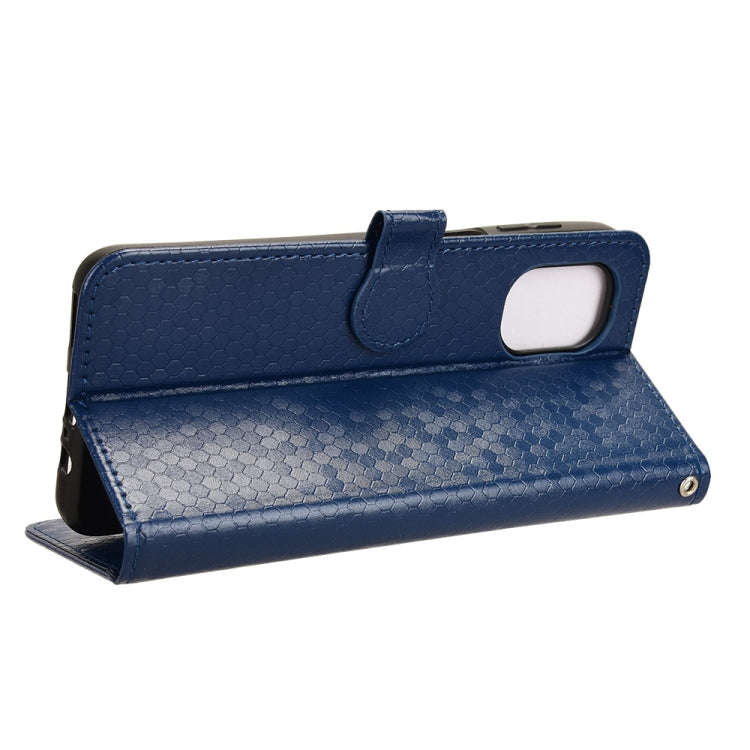 For Motorola Moto G55 5G Honeycomb Dot Texture Leather Phone Case(Blue)