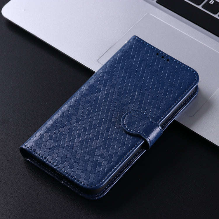 For Motorola Moto G55 5G Honeycomb Dot Texture Leather Phone Case(Blue)