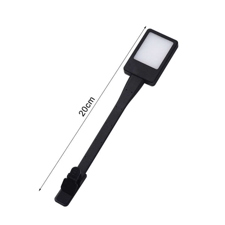 LED Reading Light Clip Book USB Charging Mini Bedside Learning Lamp(White)
