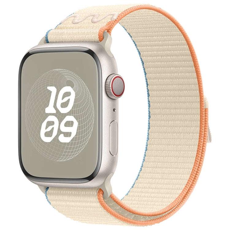 For Apple Watch SE 2022 40mm Loop Nylon Watch Band(Milky White)