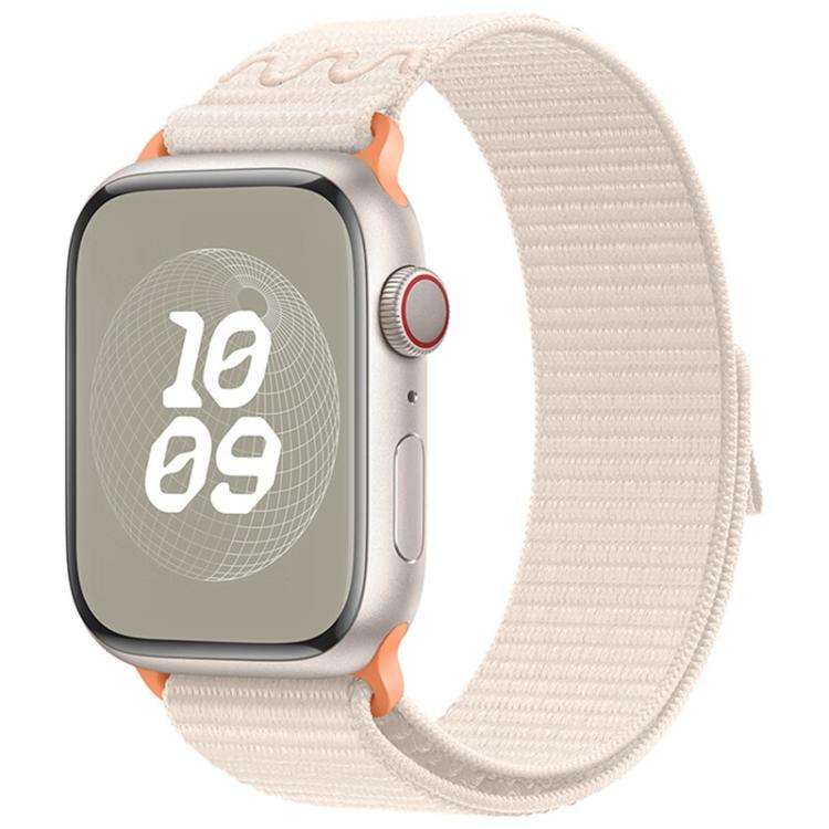 For Apple Watch Series 5 44mm Loop Nylon Watch Band(Starlight)