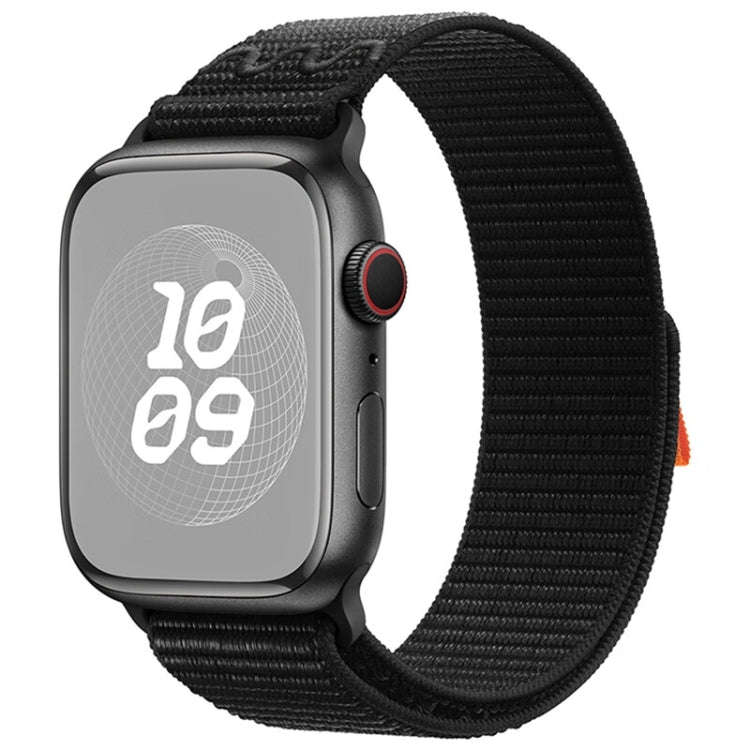 For Apple Watch Series 4 40mm Loop Nylon Watch Band(Dark Black)