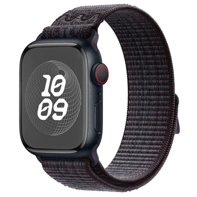 For Apple Watch Series 2 42mm Loop Nylon Watch Band(Black Blue)