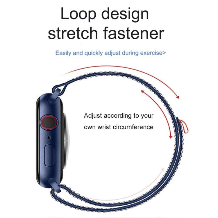 For Apple Watch Series 2 42mm Loop Nylon Watch Band(Black Blue)