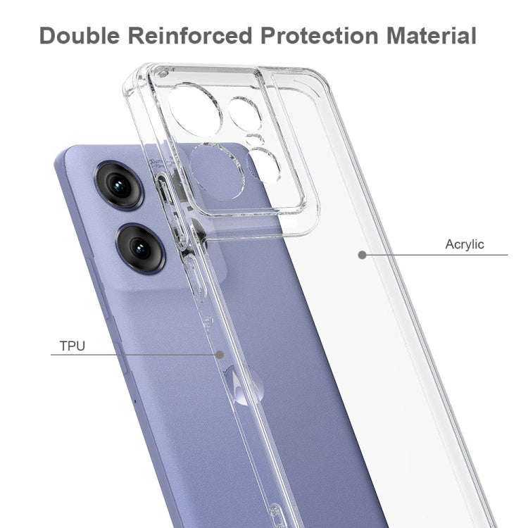 For Motorola Edge 50 Pro Scratchproof Acrylic TPU Phone Case(Transparent)