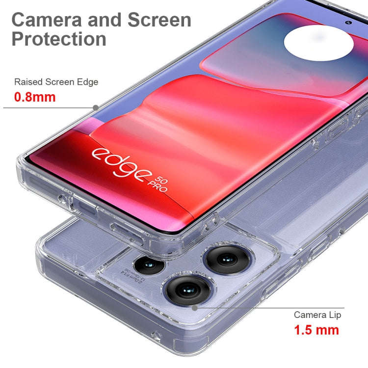 For Motorola Edge 50 Pro Scratchproof Acrylic TPU Phone Case(Transparent)