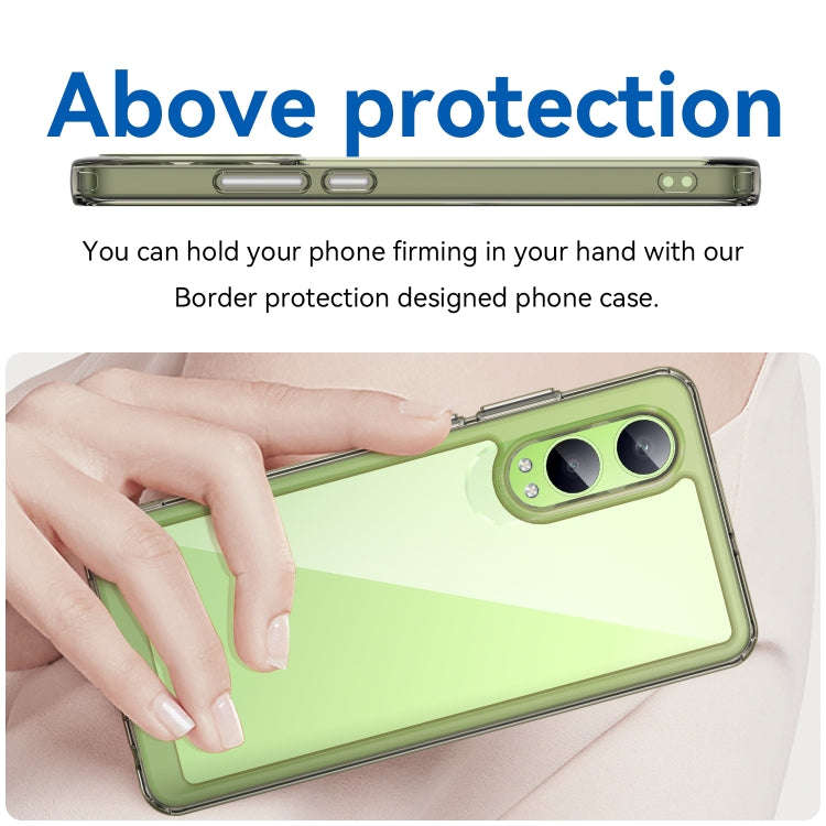 For OnePlus Nord CE4 Lite Colorful Series Acrylic Hybrid TPU Phone Case(Transparent Grey)
