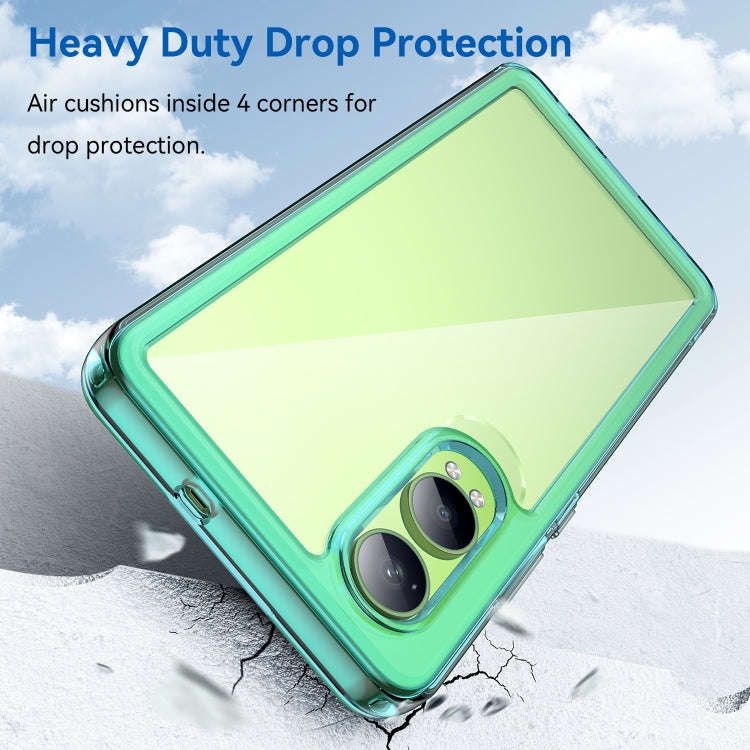 For OnePlus Nord CE4 Lite Colorful Series Acrylic Hybrid TPU Phone Case(Transparent Blue)