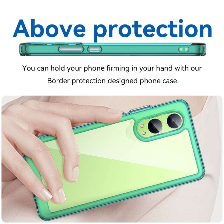 For OnePlus Nord CE4 Lite Colorful Series Acrylic Hybrid TPU Phone Case(Transparent Blue)