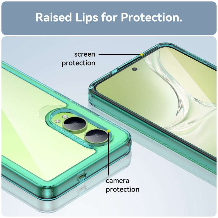 For OnePlus Nord CE4 Lite Colorful Series Acrylic Hybrid TPU Phone Case(Transparent Blue)