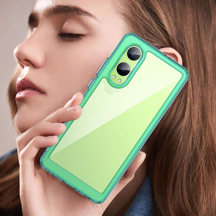 For OnePlus Nord CE4 Lite Colorful Series Acrylic Hybrid TPU Phone Case(Transparent Blue)