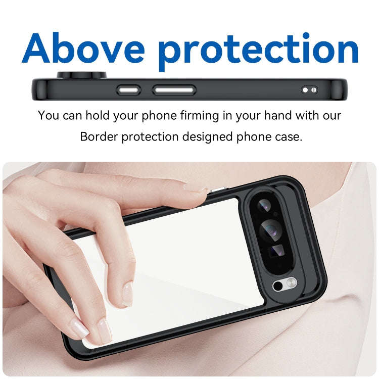 For Google Pixel 9 Pro XL Colorful Series Acrylic Hybrid TPU Phone Case(Black)