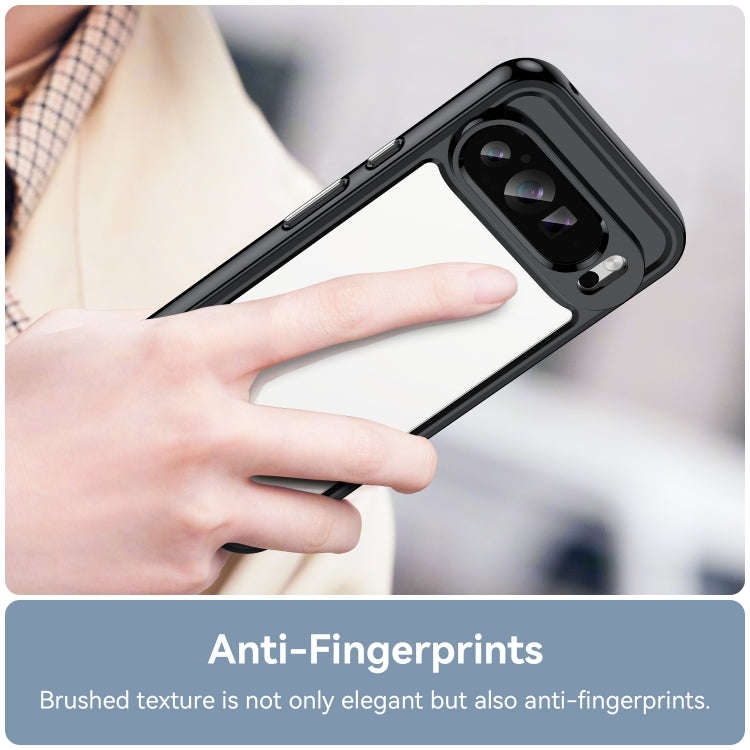 For Google Pixel 9 Pro XL Colorful Series Acrylic Hybrid TPU Phone Case(Black)