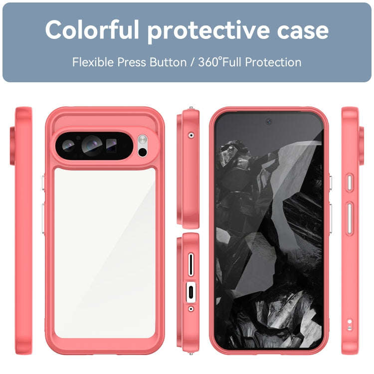 For Google Pixel 9 Pro XL Colorful Series Acrylic Hybrid TPU Phone Case(Red)