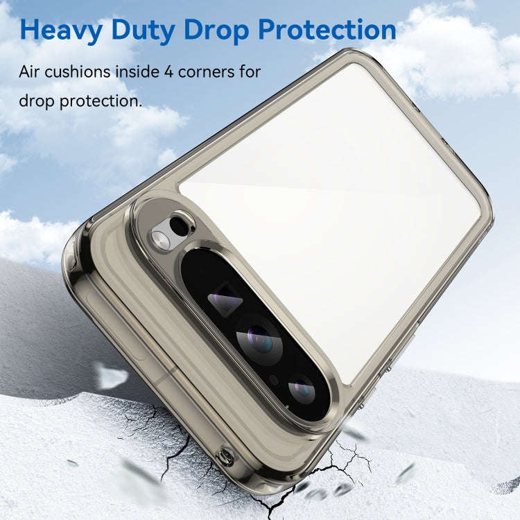 For Google Pixel 9 Pro XL Colorful Series Acrylic Hybrid TPU Phone Case(Transparent Grey)