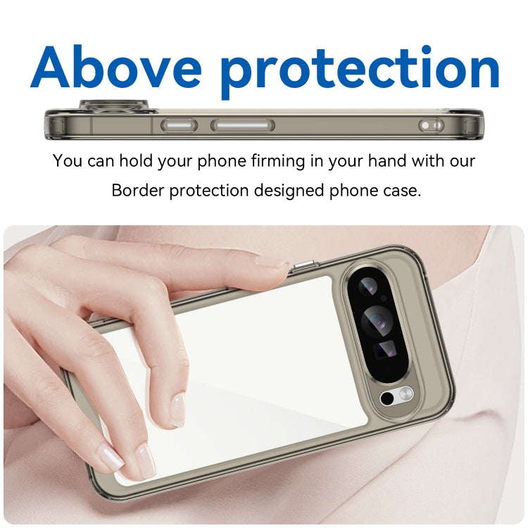 For Google Pixel 9 Pro XL Colorful Series Acrylic Hybrid TPU Phone Case(Transparent Grey)