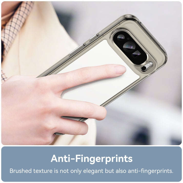 For Google Pixel 9 Pro XL Colorful Series Acrylic Hybrid TPU Phone Case(Transparent Grey)