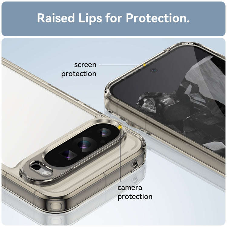 For Google Pixel 9 Pro XL Colorful Series Acrylic Hybrid TPU Phone Case(Transparent Grey)