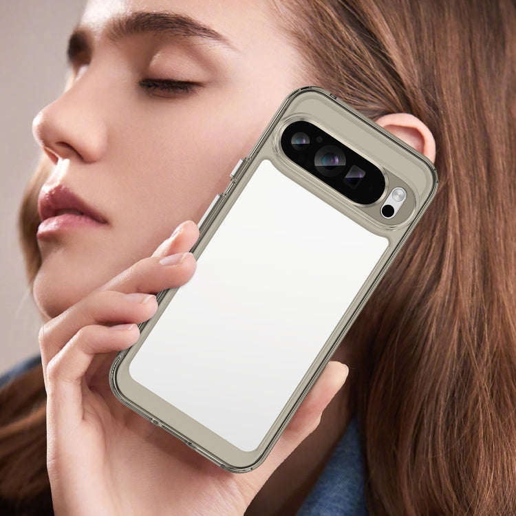 For Google Pixel 9 Pro XL Colorful Series Acrylic Hybrid TPU Phone Case(Transparent Grey)
