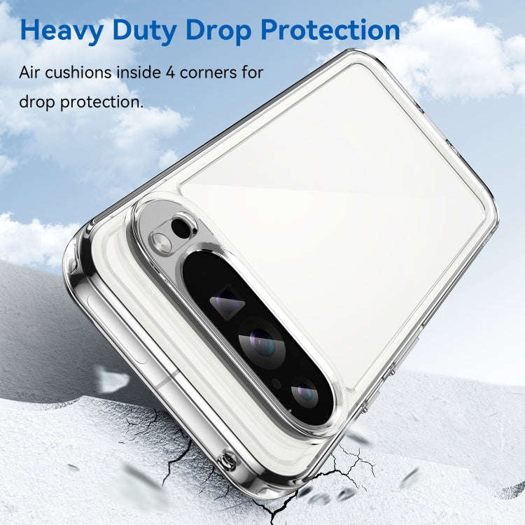 For Google Pixel 9 Pro XL Colorful Series Acrylic Hybrid TPU Phone Case(Transparent)