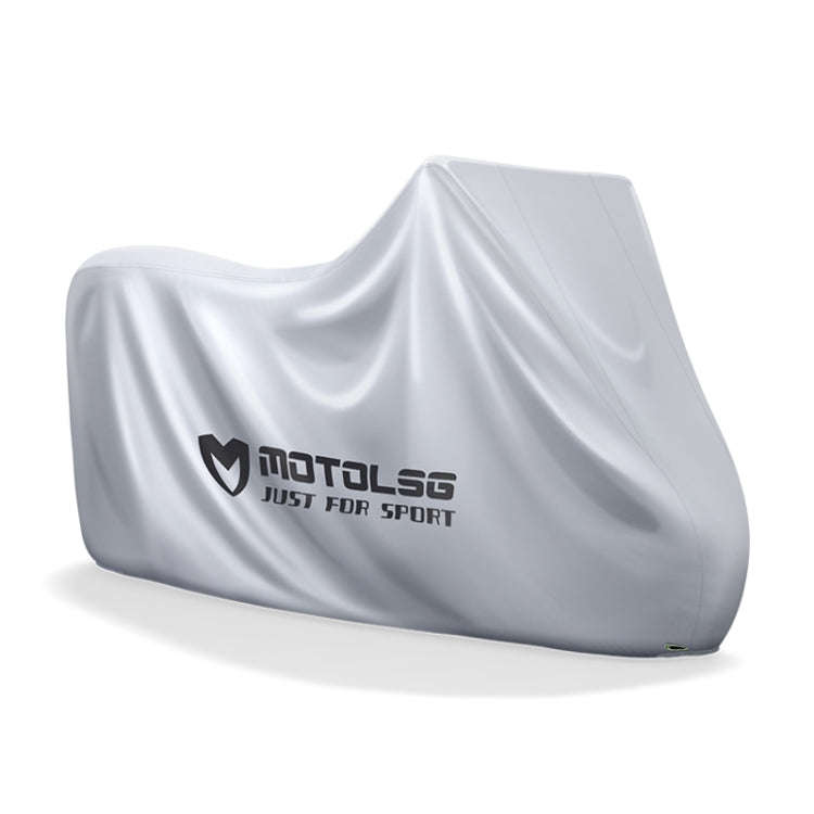 MOTOLSG Motorcycle Waterproof Sunproof Dustproof Thickening Cover, Size:L(Silver)