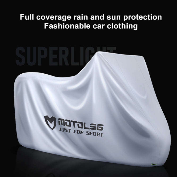 MOTOLSG Motorcycle Waterproof Sunproof Dustproof Thickening Cover, Size:XL(Silver)